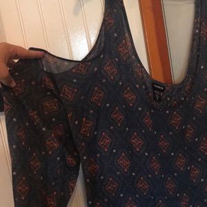 Cold shoulder 3/4 sleeve thin tank torrid